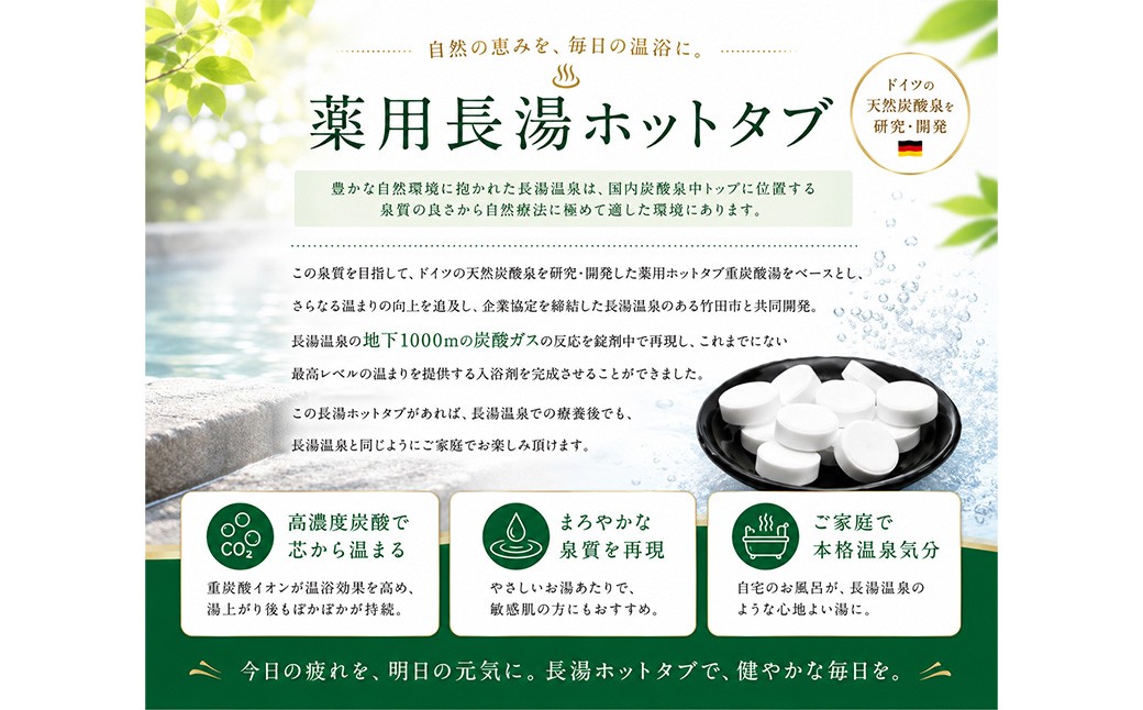 【3ヶ月定期便】 【薬用 入浴剤】 長湯ホットタブ Classic 90錠入×2袋×3回 計540錠