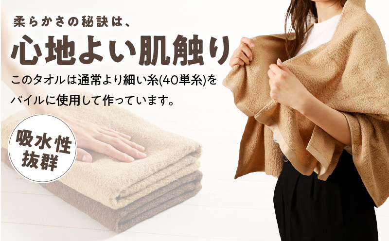 010B664 ナチュレル 泉州バスタオル４枚（ブラウン系）限定セット
