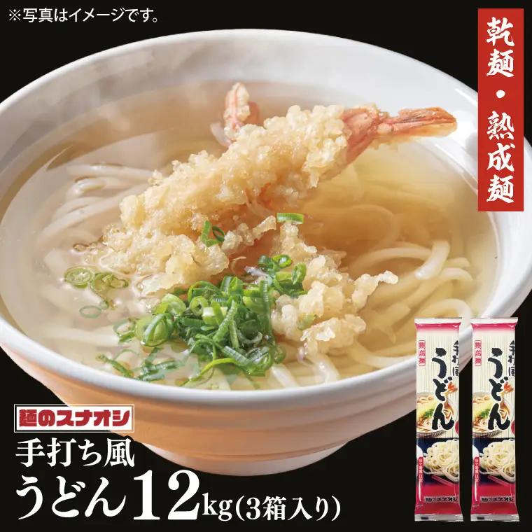 【麺のスナオシ】リピーター続出！手打風うどん３箱　計12kg（200ｇ×60袋）（乾麺）饂飩 麺 即席麺 ストック 生活応援 非常食 簡単調理 長期保存 保存食 防災 人気 大容量 ローリングストック 高評価 水戸市 茨城県（BY-8）