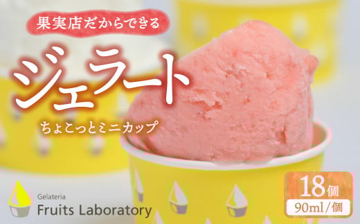 オリジナルジェラート１８カップ（ちょこっとミニカップ）　【Gelateria Fruits laboratory】 gf00006