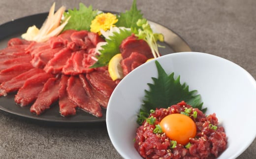 【12ヶ月定期便】 赤身馬刺し・馬さくらユッケセット 200g＋150g 計4.2kg 馬刺し 馬刺 ユッケ 馬肉 馬 お肉 肉 冷凍