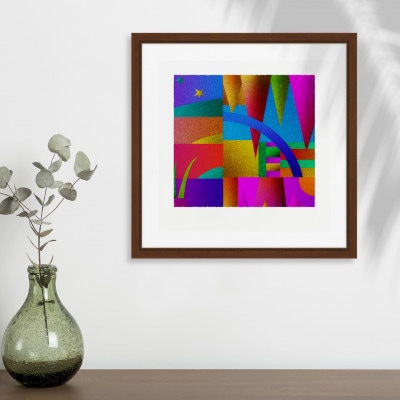 層と様 [しかくいえ]30【絵画】 額装サイズ266mmx266mm【1433504】