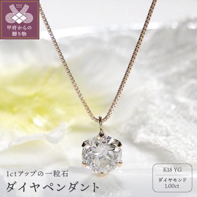 ふるさと納税 甲府市 ダイヤ1ct ペンダント(イエローゴールド)329620