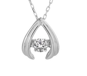 ダンシングストーンダイヤペンダント(ネックレス)【mermaid】10金ホワイトゴールド・0.05ct　D10-0088