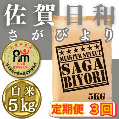 ふるさと納税 みやき町 【毎月定期便】さがびより白米5kg【五つ星お米マイスター厳選!】_SS1049全3回