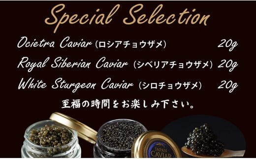 【純国産キャビア】皇帝の涙スペシャルセレクション 60g 国産 チョウザメ キャビア オシェトラ 食べ比べ