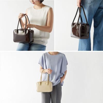 ふるさと納税 御代田町 【濱野皮革工藝】 セレブ ミニボストン(ホワイト×ゴールド金具) |  | 03