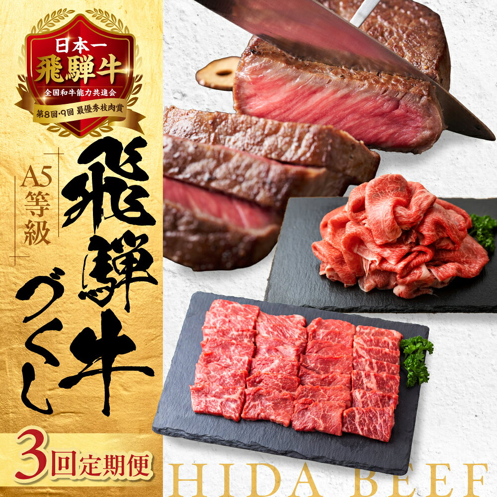 【ふるさと納税】飛騨牛づくし 定期便 3ヶ月 ( 焼肉 / すき焼き / ステーキ ) 全3回 | 肉 牛肉 しゃぶしゃぶ 食べ比べ 牛 定期 おすすめ 人気 飛騨高山 ブランド牛 ふるさと納税 肉定期便 肉の匠家 BV100MP 【90周年】