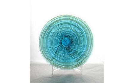 【ギフト用】＜ガラス作家 西川 慎＞大皿「月映え」 吹きガラス 硝子 ガラス 大皿 皿 西川慎 贈り物 ギフト F6L-129