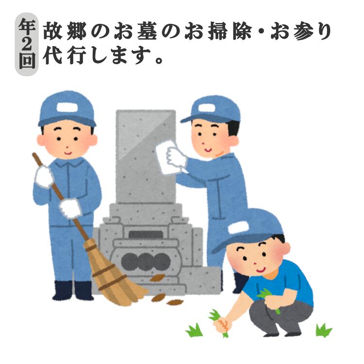 【ふるさと納税】【年2回】お墓参り・お掃除代行ベーシックプラン　チケット