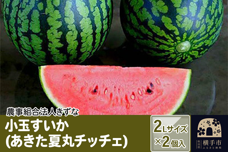 《7月下旬より順次発送》小玉すいか（あきた夏丸チッチェ）2Lサイズ2個入