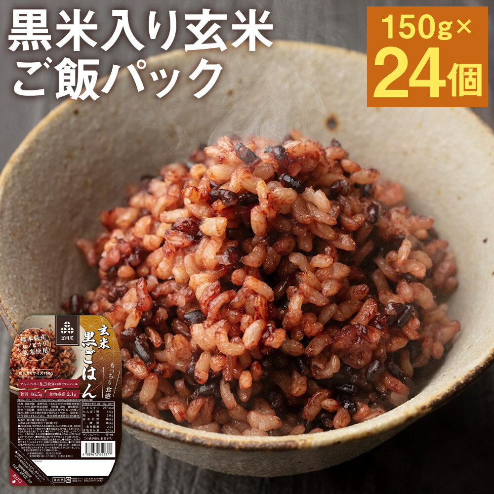【ふるさと納税】黒米入り玄米 ご飯パック 150g×24個 合計3.6kg 玄米 レトルトパック レトルトご飯 米・食味分析鑑定コンクール金賞受賞生産者が作る 熊本県菊池産ヒノヒカリ 熊本県産 九州産 熊本県産 送料無料【30日以内に出荷予定（土日祝除く）】