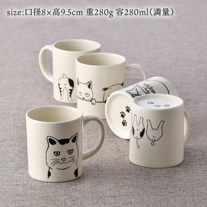 【波佐見焼】ネコづくし 猫猫 マグカップ 5個セット【福田陶器店】[PA352]