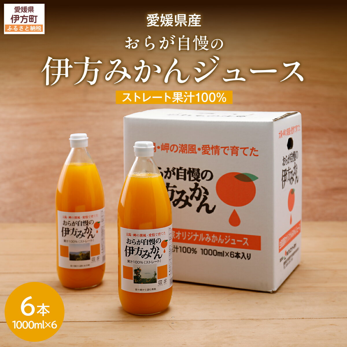 【ふるさと納税】【愛媛県産】おらが自慢の伊方みかんジュース（1000ml×6本）ストレート果汁100％（入金確認後、準備が出来次第発送） 【ふるさと納税 人気 おすすめ ランキング みかん 蜜柑 ジュース みかんジュース クリエイト伊方 愛媛県 伊方町 送料無料】 IKTI008