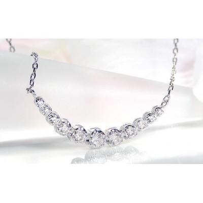 ふるさと納税 昭和町 【0.3ct】Pt900　ダイヤモンド　ラインネックレス |  | 01