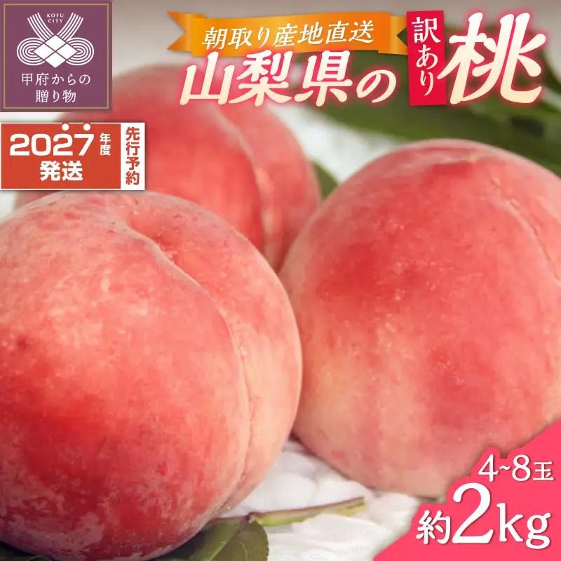 〈2027年度配送分〉甲府市産 訳あり桃 約2kg（4～8玉） 桃 フルーツ