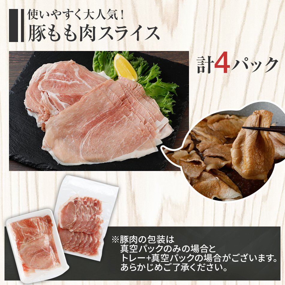 名水豚 豚もも肉スライス (500g×４袋) 　AP10
