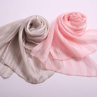 ふるさと納税 朝倉市 桜染 シルクストライプスカーフ(桜ピンク)