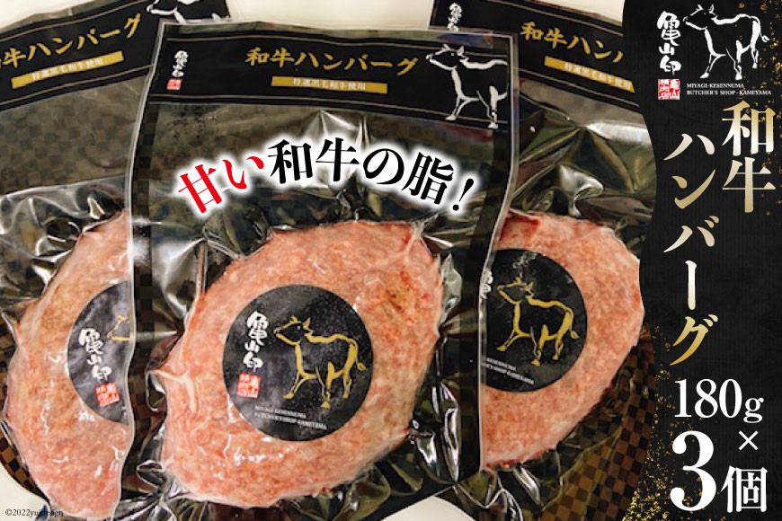 
和牛ハンバーグ３個セット（180ｇ×3個） [気仙沼市物産振興協会 宮城県 気仙沼市 20562654]
