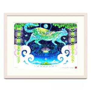 インテリア ［琉球イラストレーション］ 与儀勝之 『一会 [陰] / Encounter [Yin]』 額装Lサイズ  BCAI027 アート