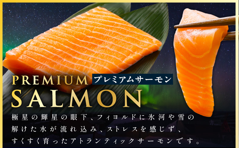 ノルウェー産 プレミアム アトランティックサーモン 1kg 【2〜5柵 訳あり サイズ不揃い 上質 刺身 海鮮丼 サラダ 冷凍 物価高応援】