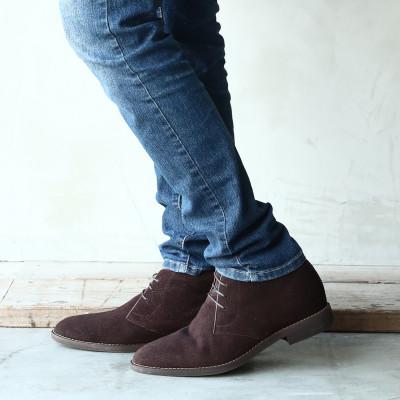 ふるさと納税 大和郡山市 牛革ベロアチャッカブーツ 5cmアップ シークレットシューズ No.850 ブラウン 25.5cm |  | 02