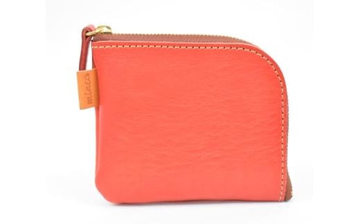 栃木レザー使用｜やわらか本革Lジップミニ財布｜Lzip wallet small 02｜レッド｜minca（全6色）