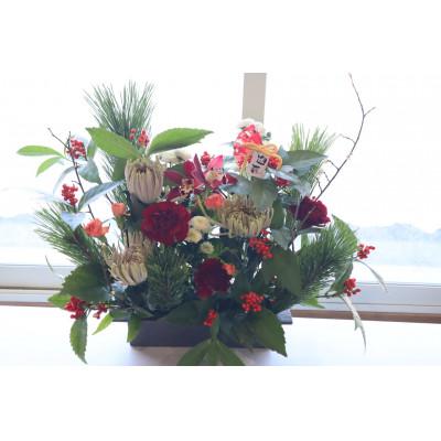 ふるさと納税 筑西市 お正月お花のアレンジメントMサイズ/花瓶不要!届いてそのまま飾れるフラワーアレンジ |  | 03