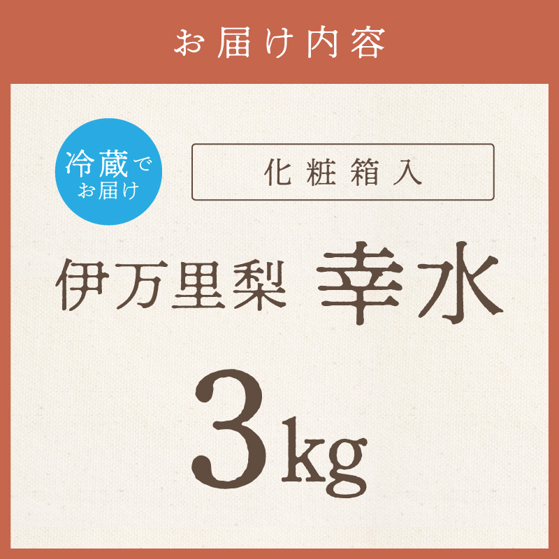 【 数量限定 】 伊万里 梨 幸水 3kg 化粧箱 199-B1082