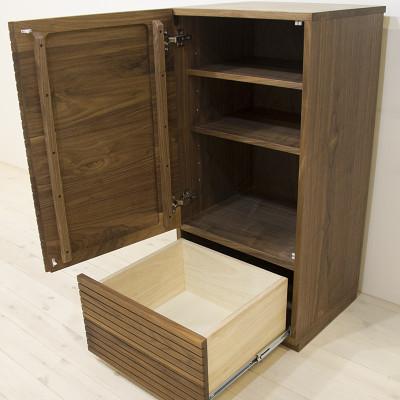 ふるさと納税 大川市 【大川家具】無垢材　サイドキャビネット　風雅　キャビネット幅490【設置付き】ウォールナット　左開 |  | 02
