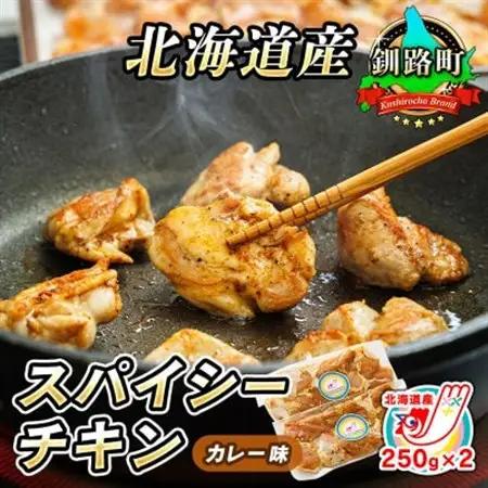 【毎月定期便】スパイシーチキン カレー味 250g×2パック 500g 北海道産 鶏肉使用全6回【配送不可地域：離島】【4068018】