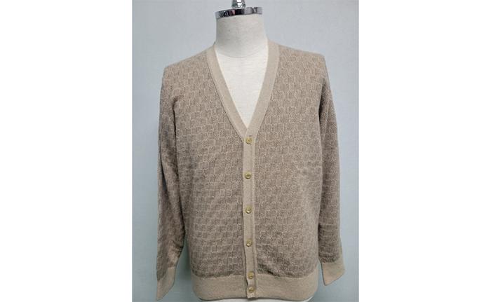 
            MKMT2301　MEN’S　地柄配色カーディガン ベージュ/Mサイズ ニット ファッション おしゃれ 日本製 秋 冬 プレゼント ギフト MKブランド
          