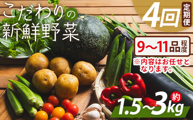 こだわりの新鮮野菜 4回定期 Waf-0004