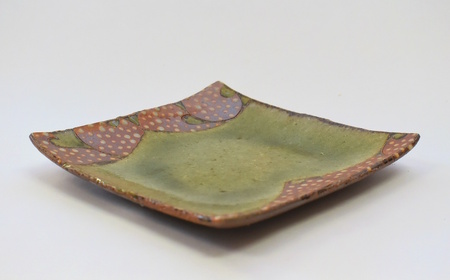 釉彩小角皿 和食器 陶芸品《受注制作》皿 角皿 正方形 プレート 取り皿 和食器 おすすめ おしゃれ 陶芸 手作り 陶器 陶芸作家
