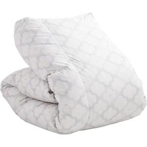 羽毛布団　ハンガリーホワイトダック90％　DP370　セミダブル（グレー：クローバーメイト柄） _ 掛け布団 ハンガリー ホワイトダック ダウン 90％ 洗える コインランドリー 日本製 選べる セミ