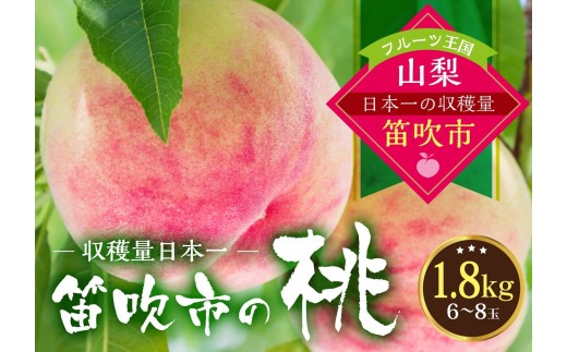 【2027年発送★先行予約】桃の一大産地！笛吹市産旬の桃1.8kg 167-007-27y