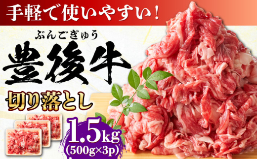【たっぷりお得！】おおいた豊後牛 牛肉 切り落とし 1.5kg (500g×3) 日田市 / 株式会社MEAT PLUS 牛肉 おおいた豊後牛 おおいた 豊後牛 黒毛和牛 赤身 薄切り 切り落とし 和牛 [AREI005]