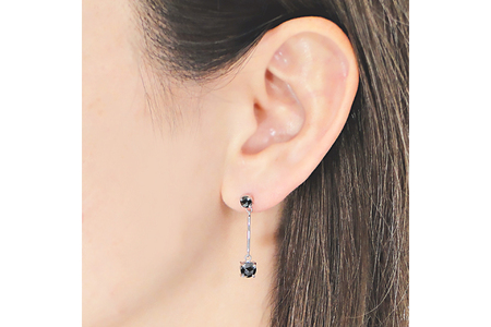 ピアス スタッドピアス プラチナ PT900 ブラックダイヤモンド 2.16ct ぶら下がり レディース  揺れる 【f223-pt】 [オーダーメイドジュエリーメイ 山梨県 韮崎市 20745211