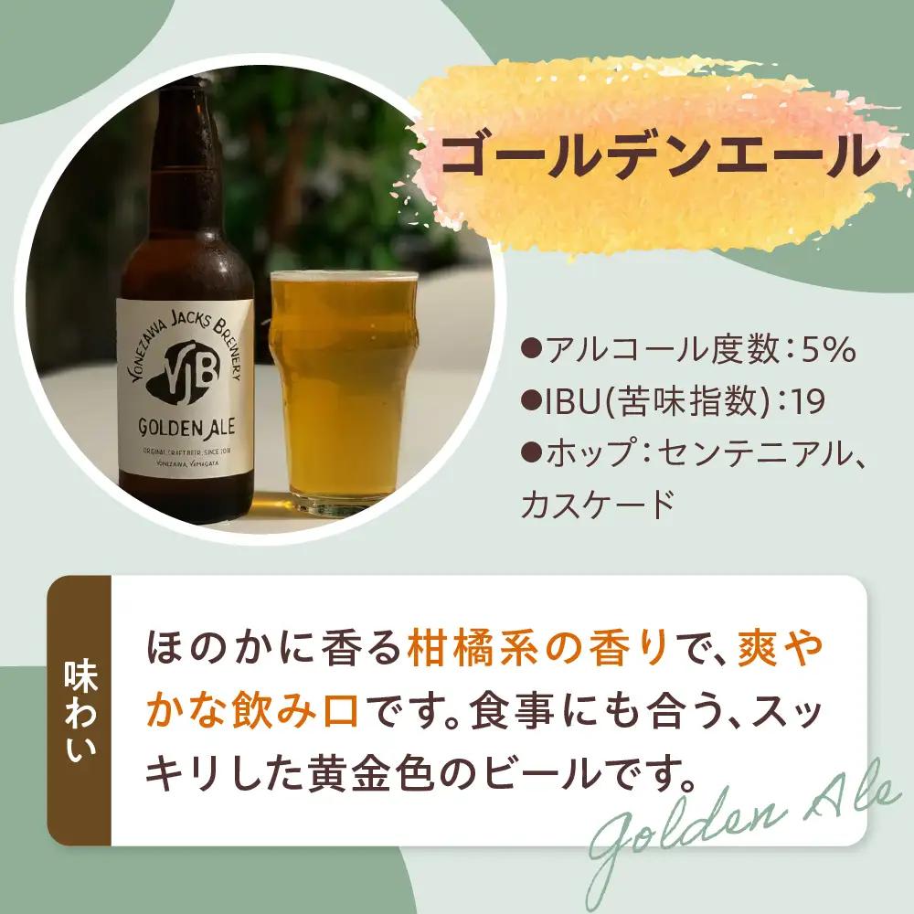 クラフトビール 330ml×4本 地ビール ゴールデンエール ペールエール セッションIPA IPA インディアペールエール 米沢ジャックスブルワリー 飲み比べ 山形県 米沢市