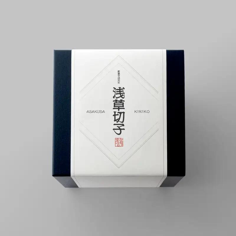 浅草切子 暮らしの硝子「七宝 斜 切立金赤」化粧箱入り_0012-148-T07