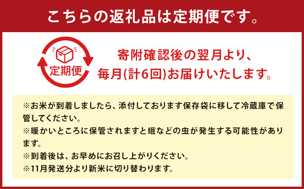 【6ヶ月定期便】 低アミロース米 ぴかまる 5kg 玄米 計30kg 単一原料米 福岡県産