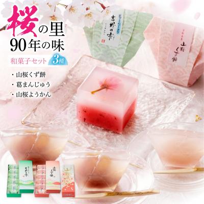 ふるさと納税 吉野町 吉野の和スイーツセットA-1(山桜ようかん・山桜くず餅・吉野の雫)