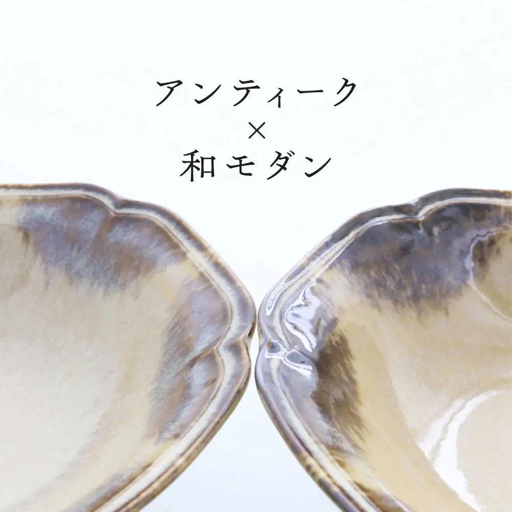 【美濃焼】ポルト ティーク型 7.0皿 4点セット【カネ定製陶】[MEI243]