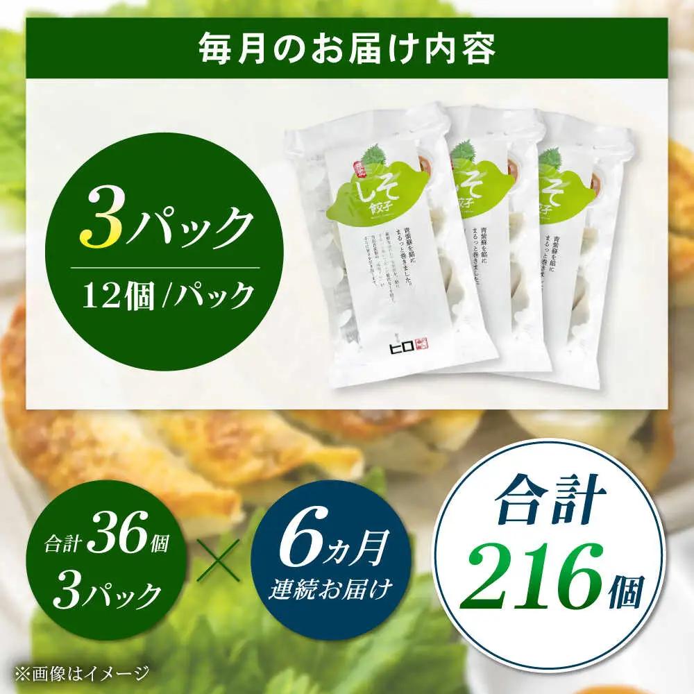 【全6回定期便】【3パック】餃子屋ヒロの 人気のしそ餃子 ぎょうざ[BDAS011]