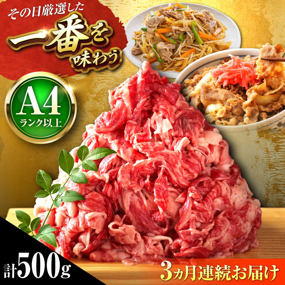 【ふるさと納税】【全3回定期便】【A4〜A5】博多和牛 切り落とし 500g 吉富町/株式会社MEAT PLUS[BGAB098] お肉 肉 牛 牛肉 和牛 黒毛和牛 切り落とし肉 きりおとし 国産牛 国産 炒め物 すき焼き しゃぶしゃぶ 牛丼 小分け 赤身 冷凍 福岡 ギフト 肉ギフト 人気 おすすめ