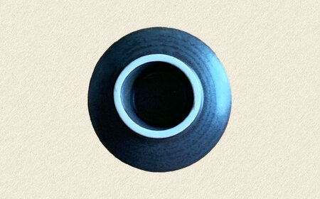 土物風マット マカロン豆皿 同色4枚セット（鉄黒）[MFZ036]