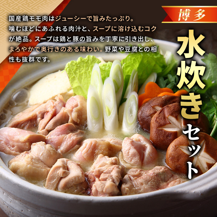 《訳あり》博多水炊きセット(10人前・2人前×5セット) 福岡 水炊き みずたき セット 国産鶏 もも肉 つみれ 鶏肉 モモ肉 鶏もも肉 鍋 鍋セット お鍋 スープ付き わけあり 訳アリ 博多名物 冷