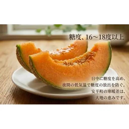メロン ＜数量限定＞ おいわけメロン 糖度16度以上 2.0kg以上×1玉 赤肉 北海道 安平町産 【1102196】