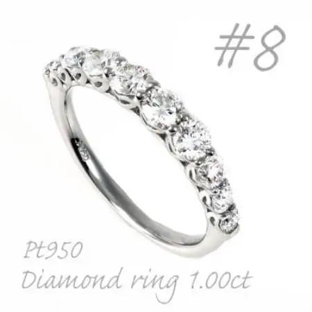PT950 ダイヤモンドリング1.0CT ハートデザインリング　R3533DI-P2 #8【配送不可地域：離島・沖縄県】【1754198】