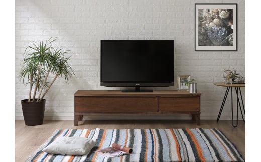 大川家具 幅153cm テレビボード ウォールナット -leo-レオ